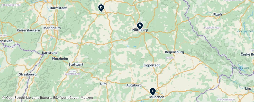 Map of Bavyera