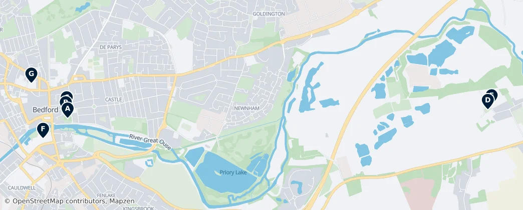 Map of Bedford