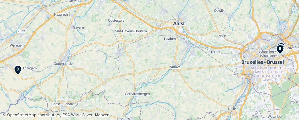 Map of België / Belgique / Belgien (land mass)