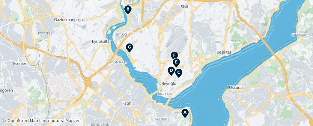 Map of Beyoğlu
