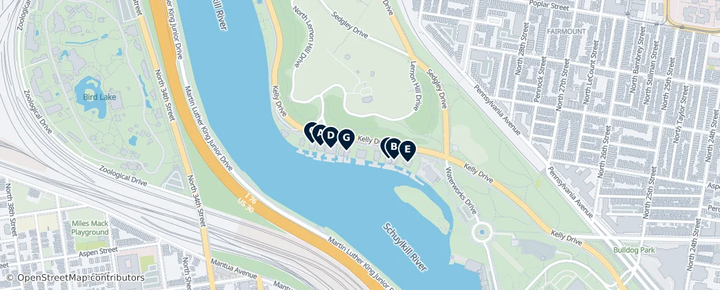 Map of Boathouse Row