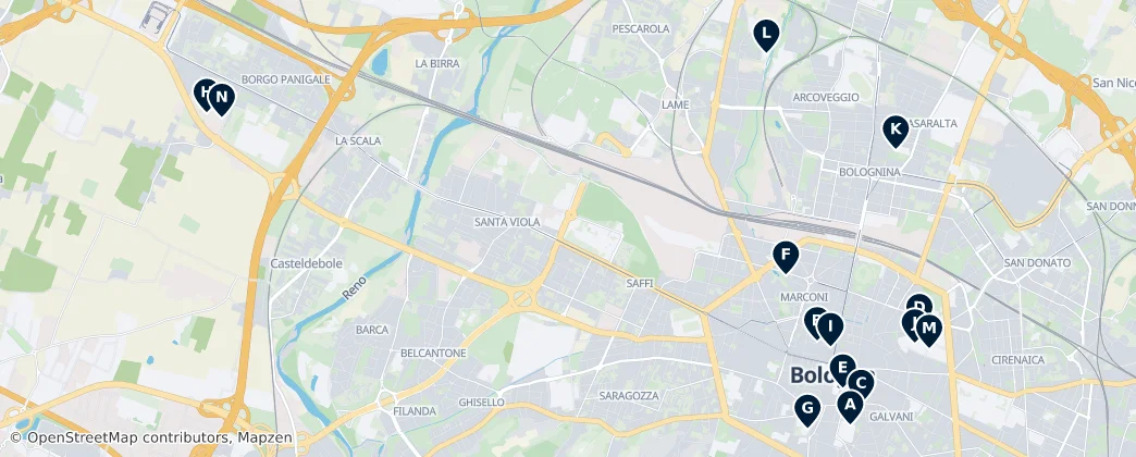 Map of Bologna