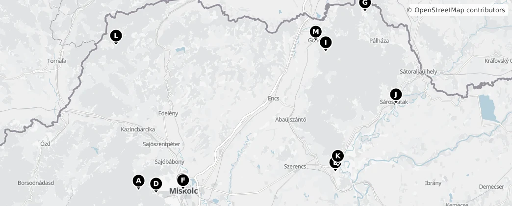 Map of Borsod-Abaúj-Zemplén