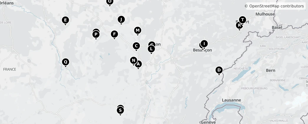 Map of Burgonya-Franche-Comté
