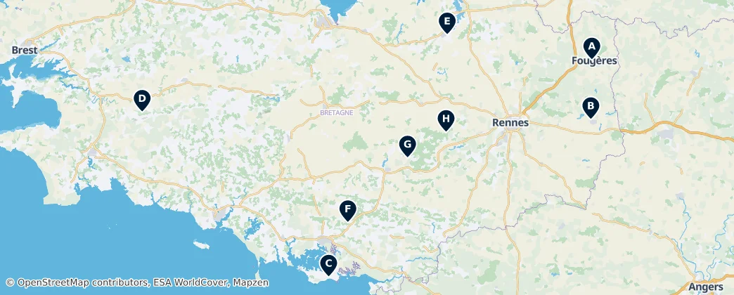 Map of Bretagne