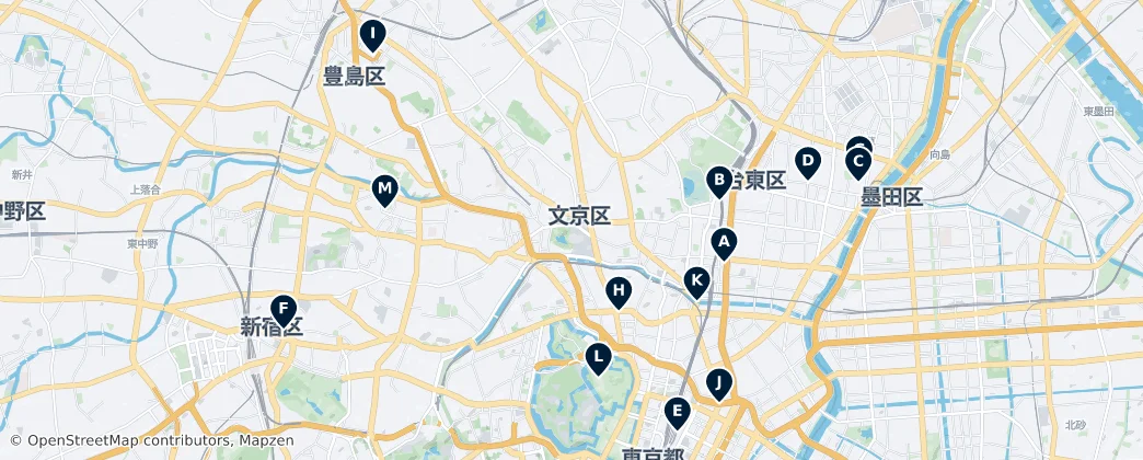 Map of Bunkyō