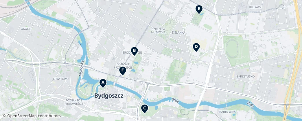 Map of Bydgoszcz