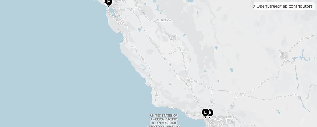 Map of Kaliforniya