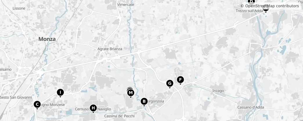 Map of Pessano con Bornago
