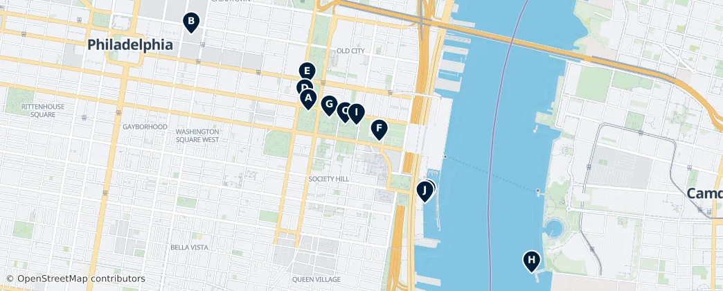 Map of Camden, New Jersey