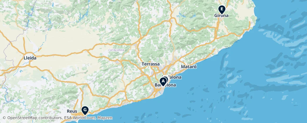 Map of Katalonya