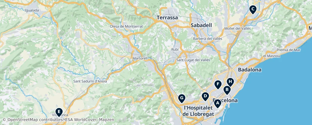 Map of Katalonya