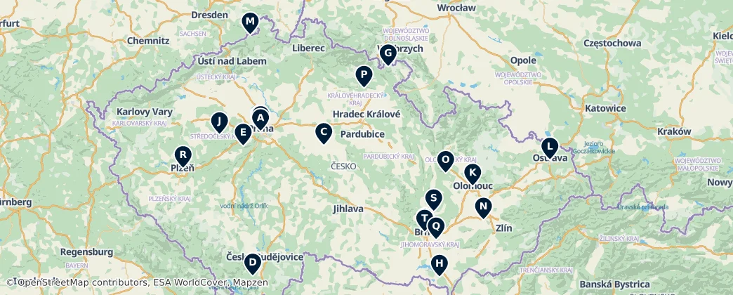 Map of Çek Cumhuriyeti