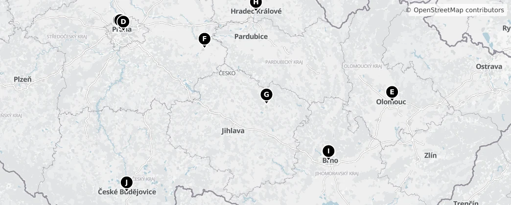 Map of Çek Cumhuriyeti