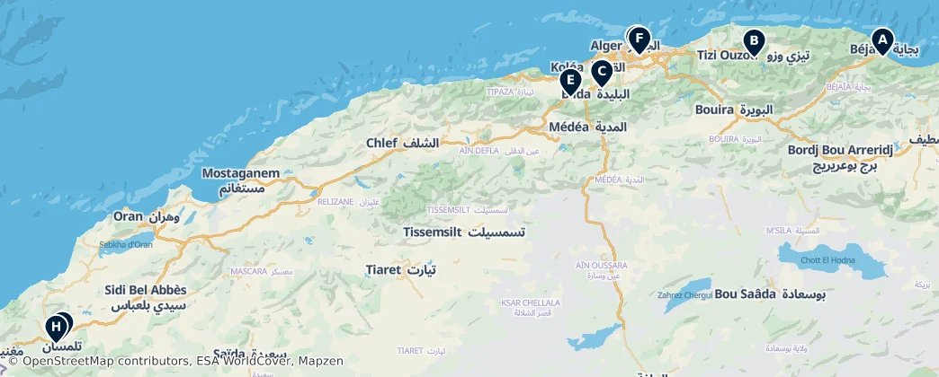 Map of Cezayir