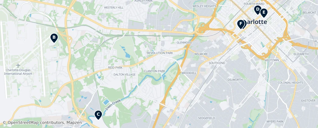 Map of Charlotte