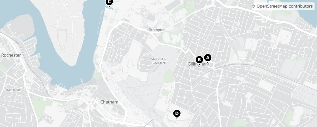 Map of Chatham, Kent