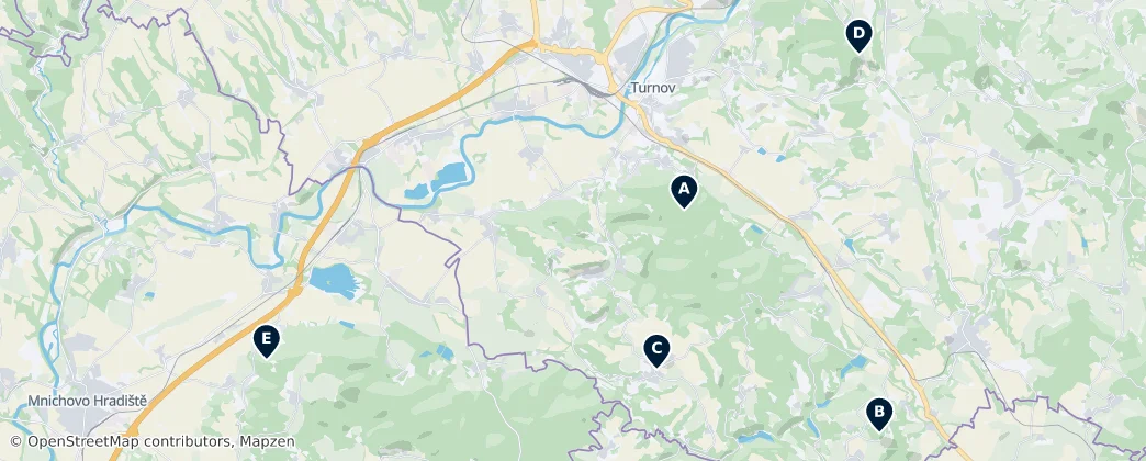 Map of Bohemya Cenneti (Český ráj)