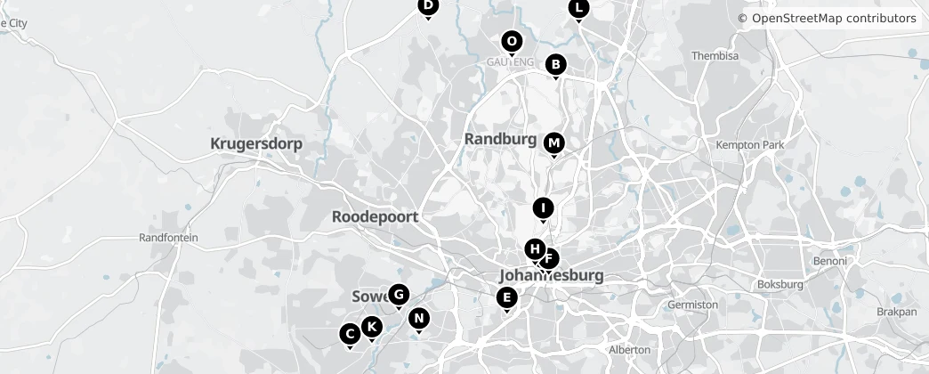 Map of City of Johannesburg Metropolitan Municipality
