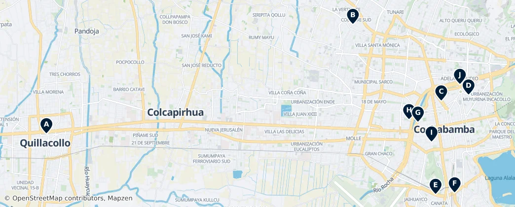 Map of Cochabamba