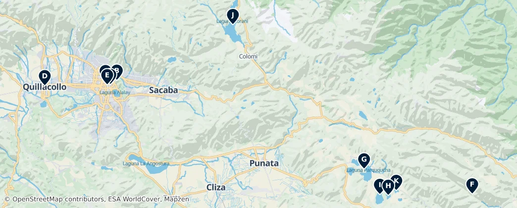 Map of Cochabamba departmanı