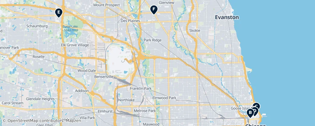 Map of Cook County, Illinois