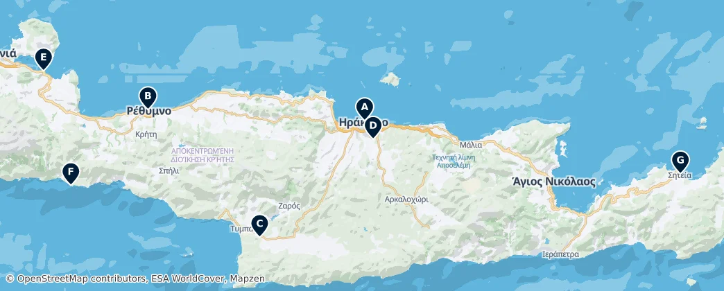 Map of Decentralized Administration of Crete