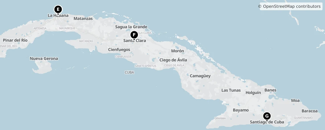 Map of Cuba