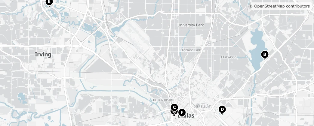 Map of Dallas County, Teksas