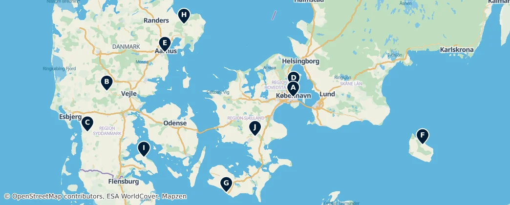 Map of Danimarka