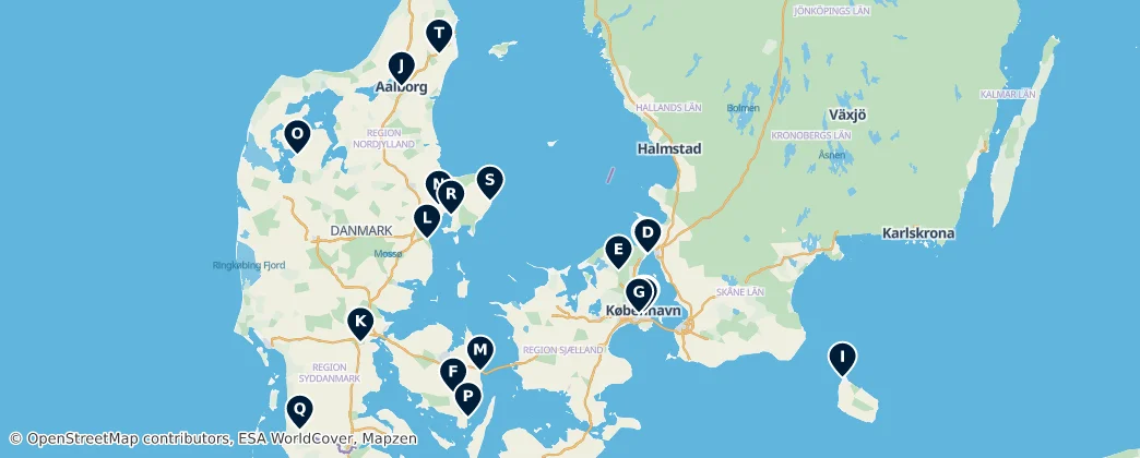 Map of Danimarka