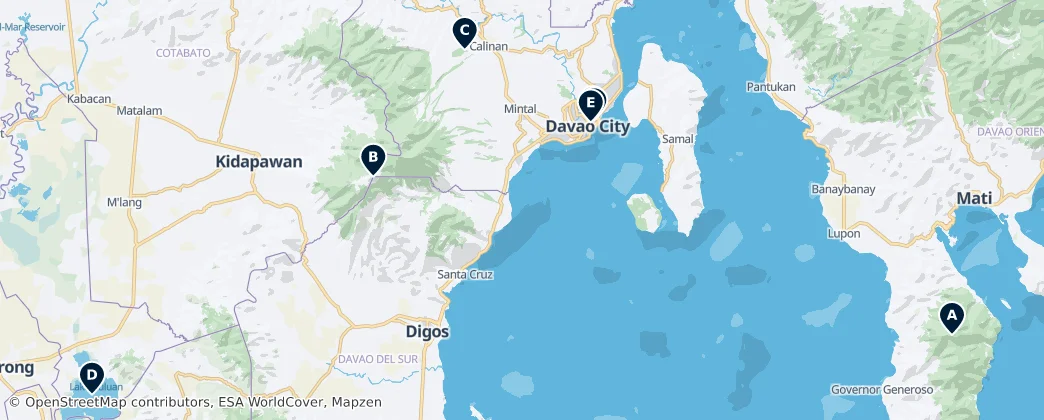 Map of Davao Bölgesi