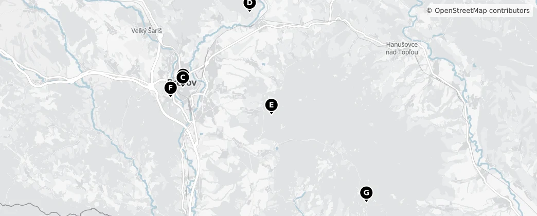 Map of Prešov District