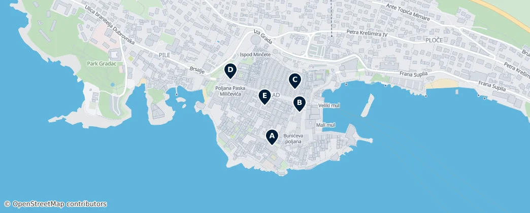 Map of Dubrovnik