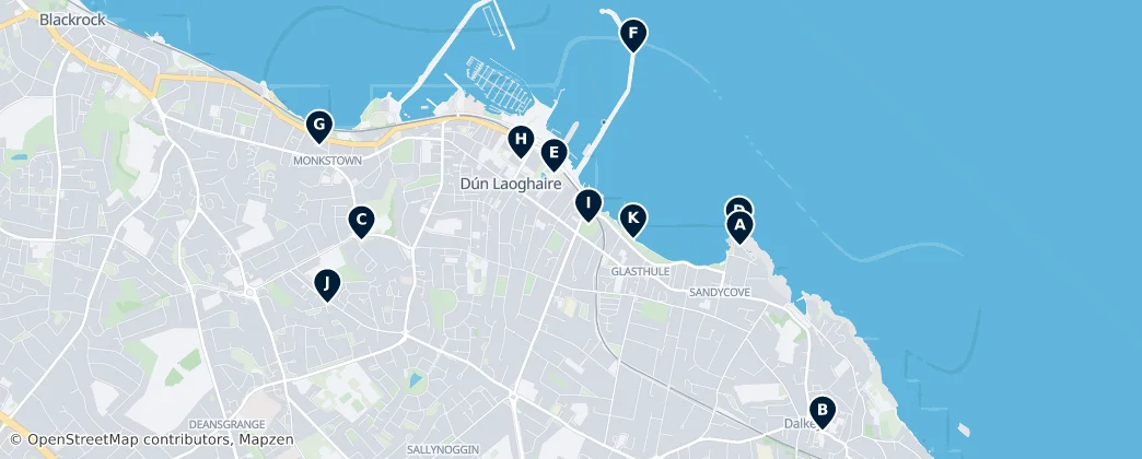 Map of Dún Laoghaire