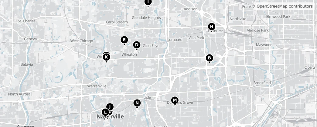 Map of DuPage County