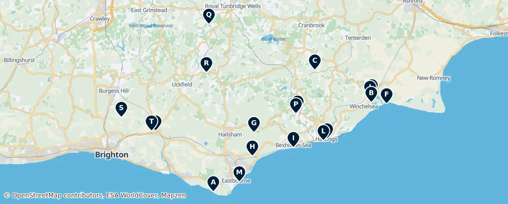 Map of Doğu Sussex