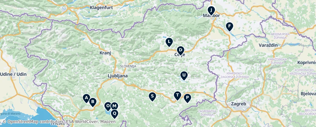 Map of Vzhodna Slovenija
