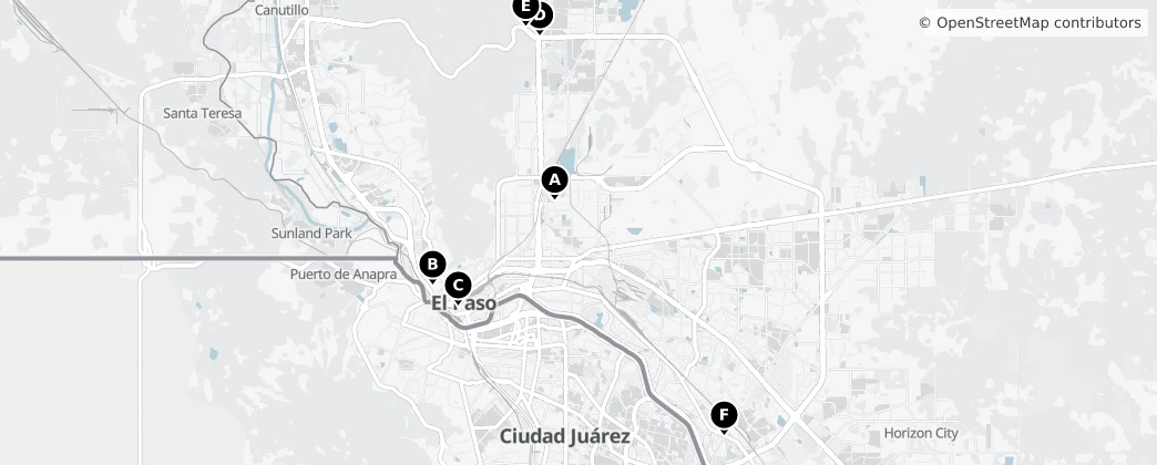 Map of El Paso County, Teksas