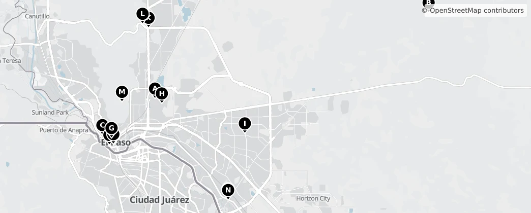 Map of El Paso County, Teksas
