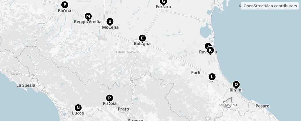 Map of Emilia-Romagna