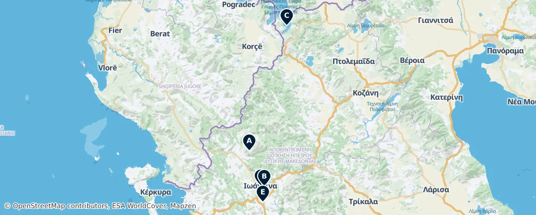 Map of Epir ve Batı Makedonya Merkezi Olmayan İdaresi