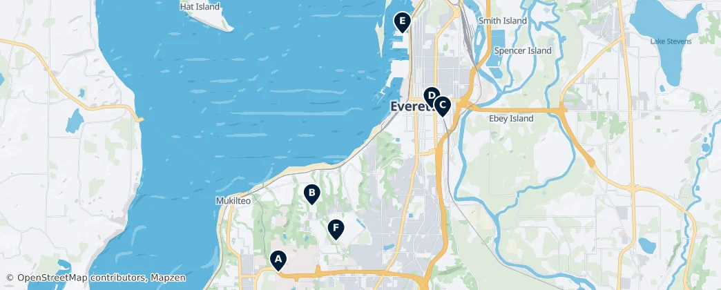 Map of Everett, Washington