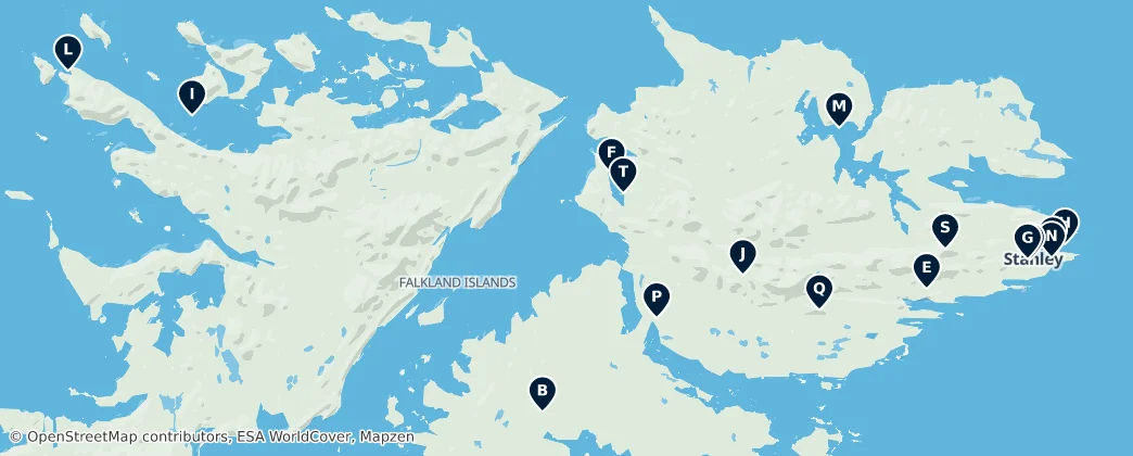Map of Falkland Adaları
