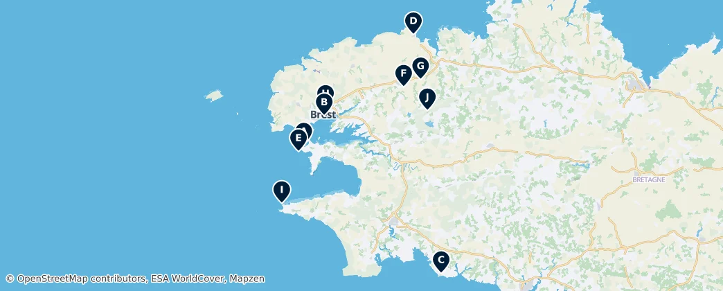 Map of Finistère