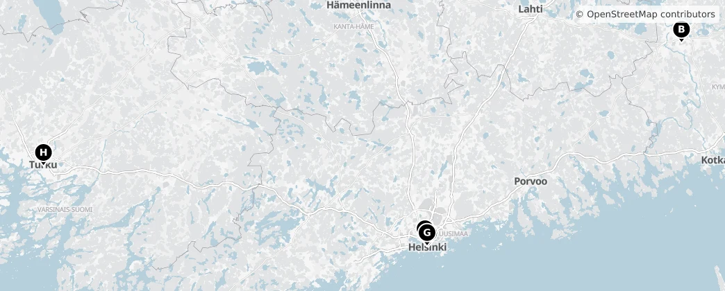 Map of Finlandiya