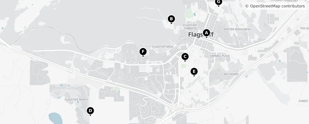Map of Flagstaff, Arizona