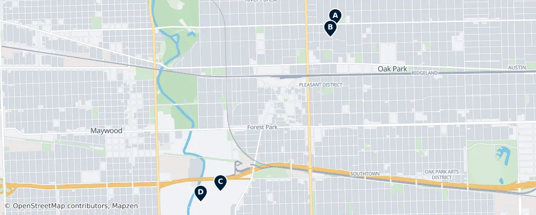 Map of Forest Park, Illinois