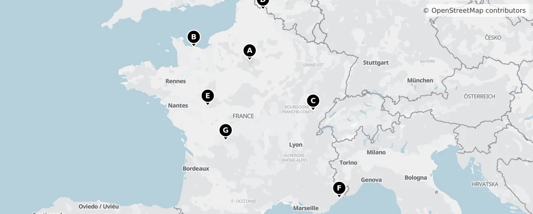 Map of Fransa