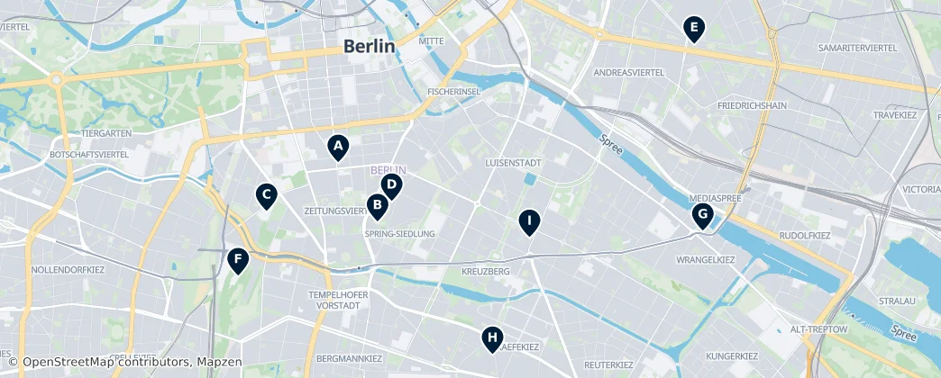 Map of Friedrichshain-Kreuzberg